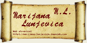 Marijana Lunjevica vizit kartica